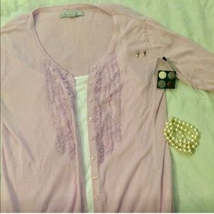 Old Navy Pink Ruffle Cardigan